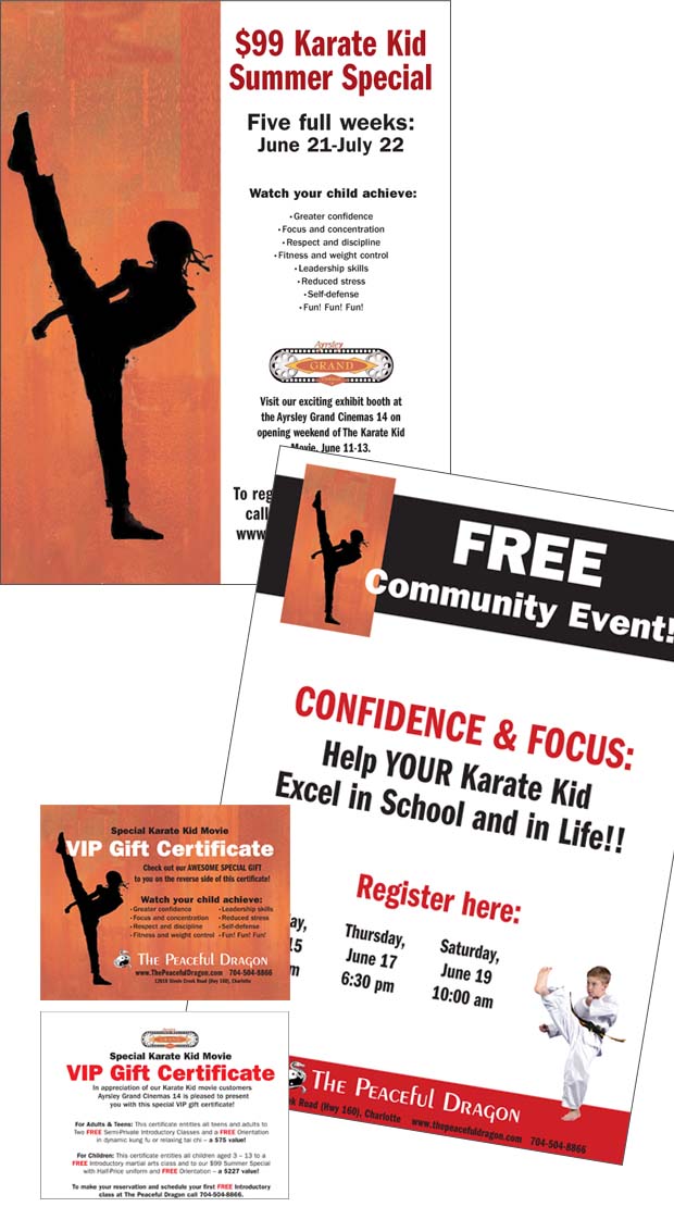Graphic Desing for Karate Kid promotional offer