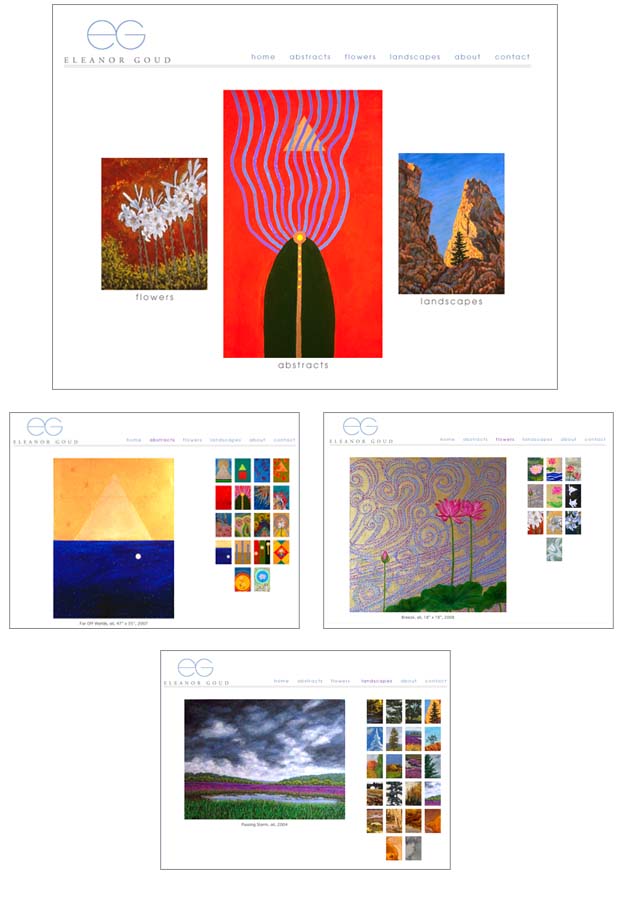 Web Design for artist Eleanor Goud